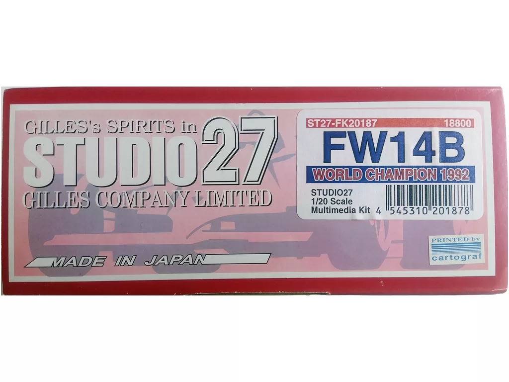 スタジオ27 1/20 ウィリアムズ FW14B WORLD CHAMPION 1992